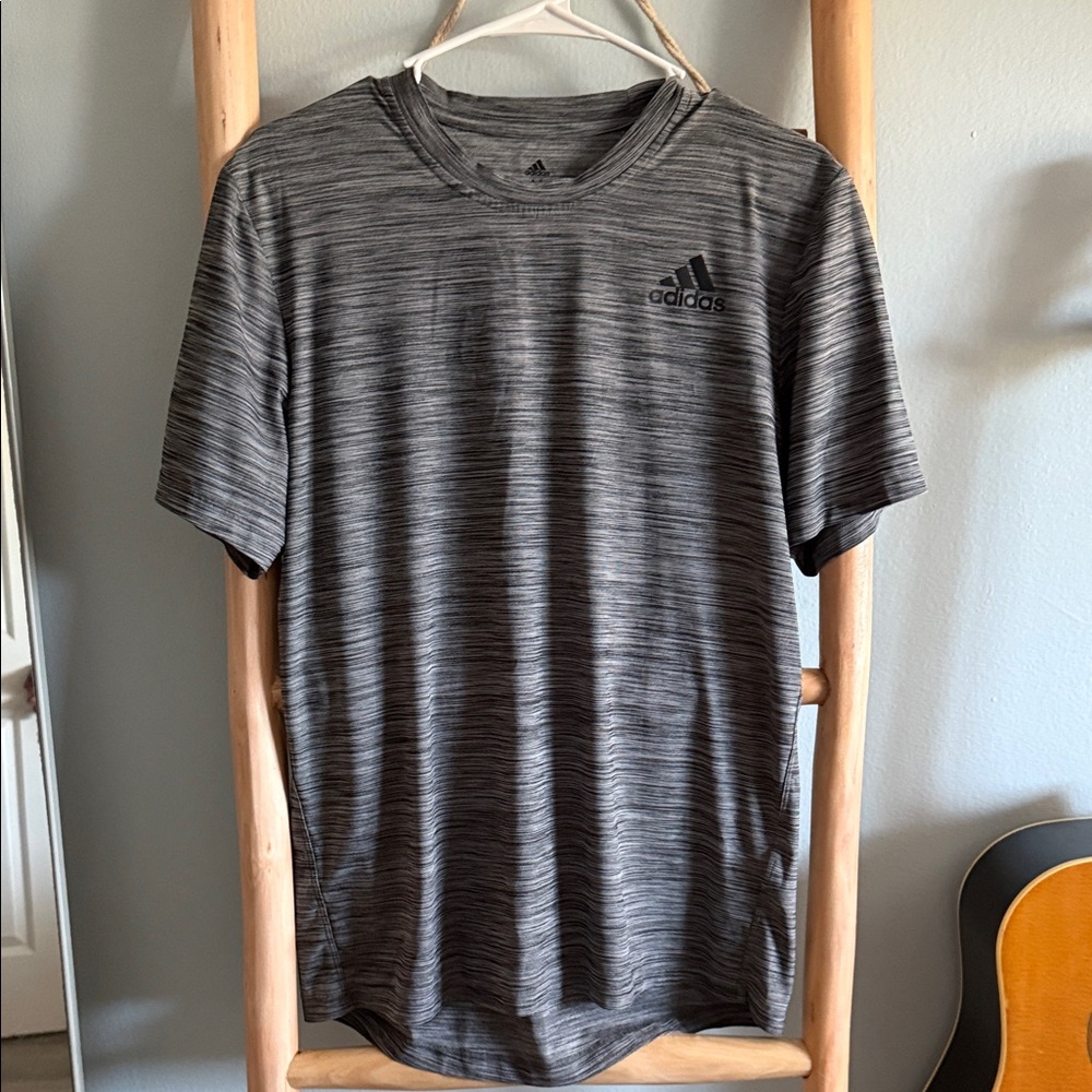 Adidas Men's Gray Striped Tee